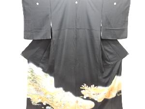 作家物　寿光織　金閣寺に船楽模様留袖(比翼付き)